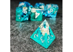 DICE 7-set: Sharp Edge - Teal Coral & Sea Snail